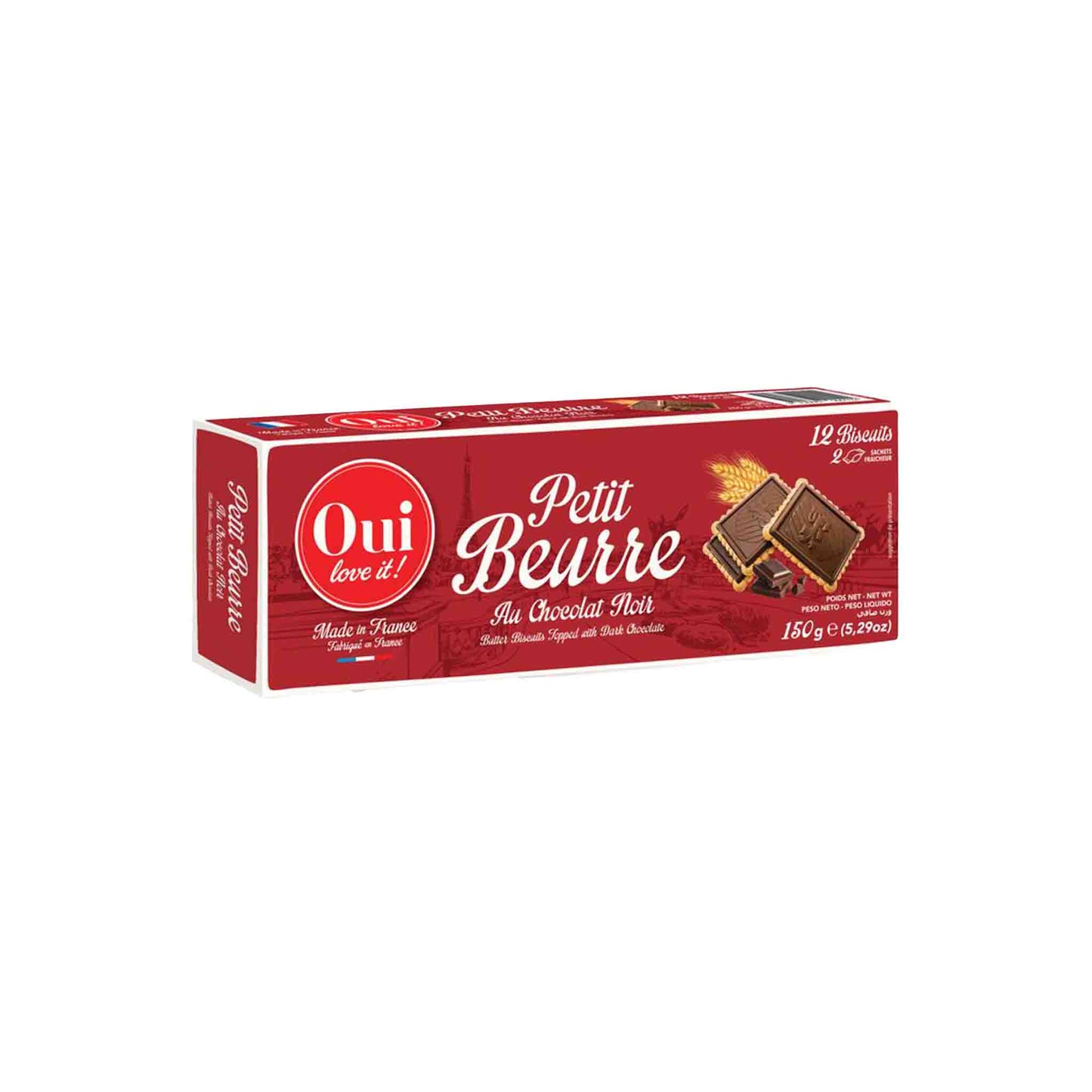 OUI LOVE IT BUTTER BISCUITS TOPPED WTH DARK CHOCOLATE 150g