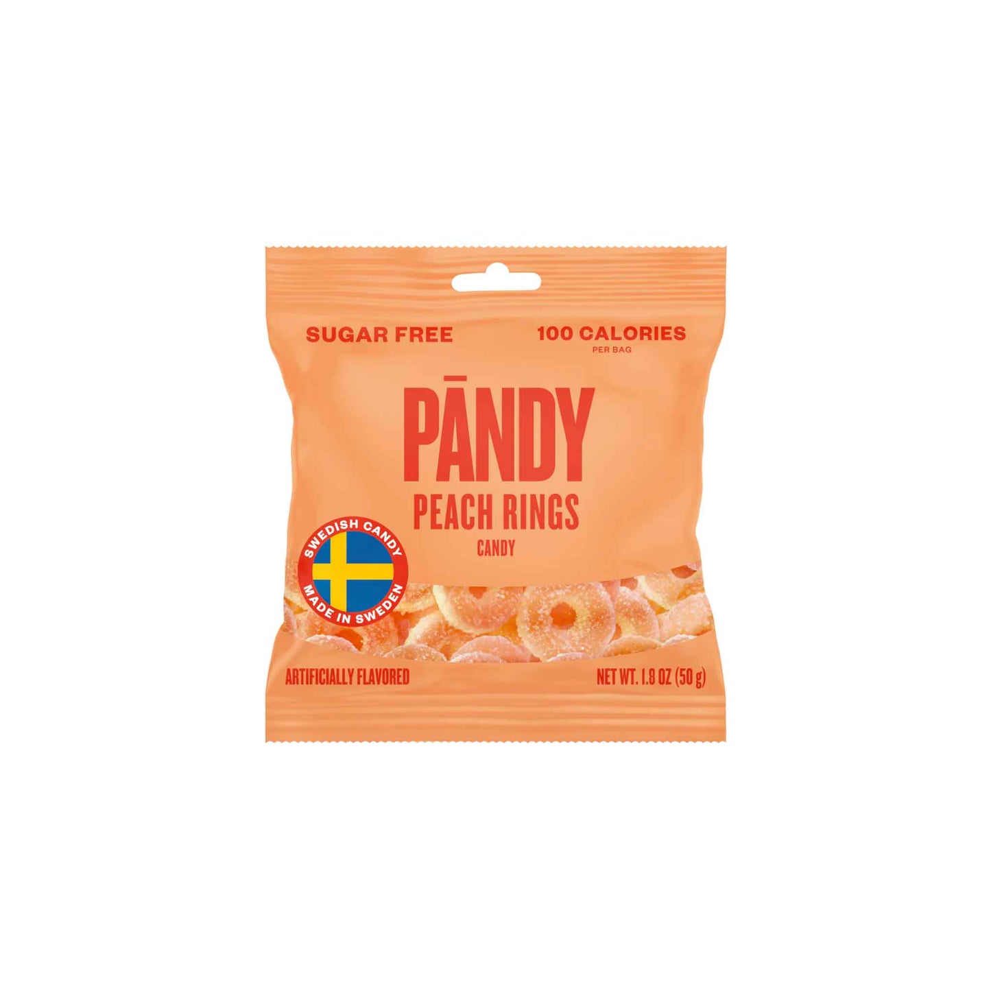 PANDY SWEDISH SOUR PEACH RINGS 1.8oz
