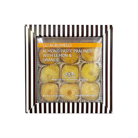 PECCATUCCI DI MAMMA ANDREA ALMOND PASTE PRALINES WITH LEMON & ORANGE 6.87oz