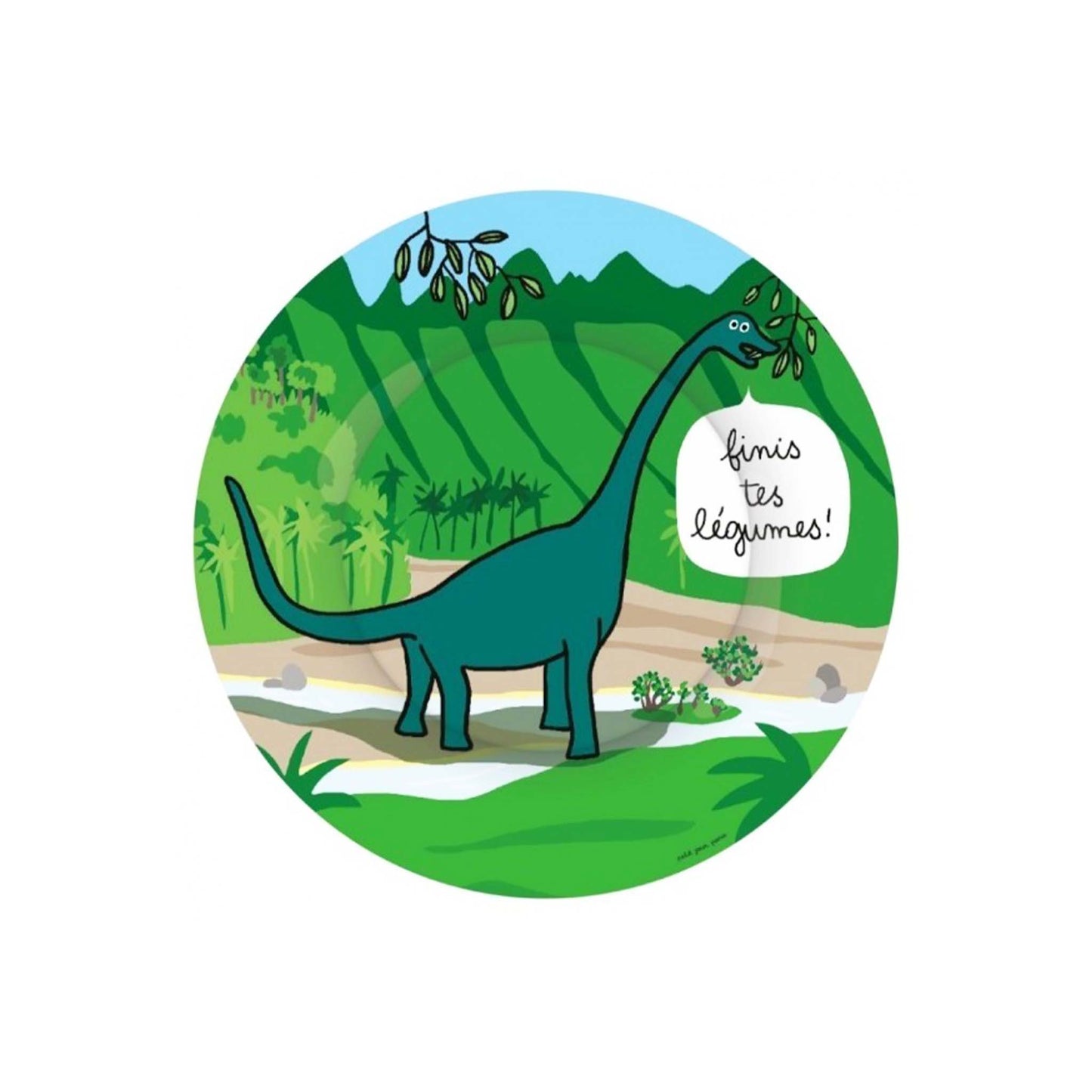 PETIT JOUR PARIS BRONTOSAURUS DINOSAUR DESSERT PLATE