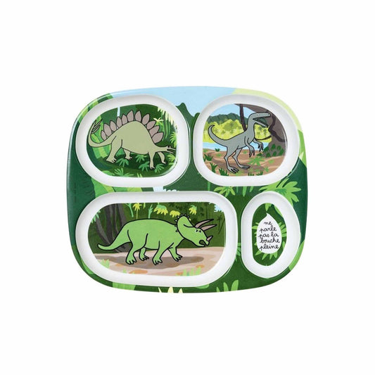 PETIT JOUR PARIS DINOSAUR FOUR COMPARTMENT SERVING PLATE