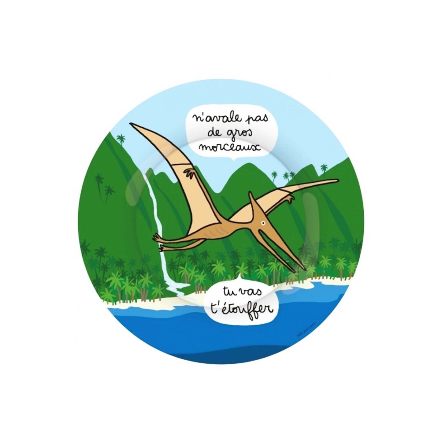 PETIT JOUR PARIS PTERODACTYL DINOSAUR DESSERT PLATE