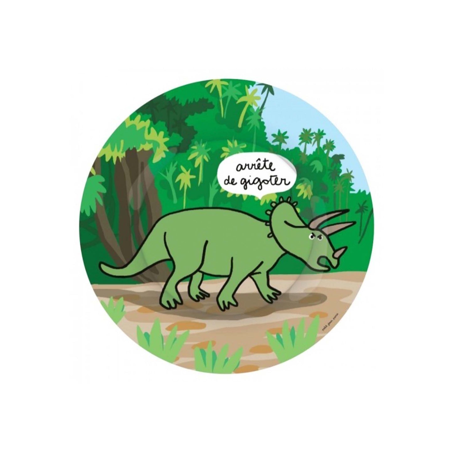 PETIT JOUR PARIS TRICERATOPS DINOSAUR DESSERT PLATE