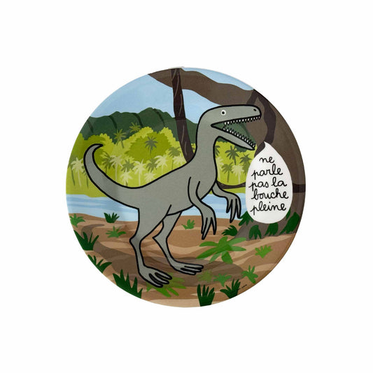 PETIT JOUR PARIS VELOCIRAPTOR DINOSAUR DESSERT PLATE