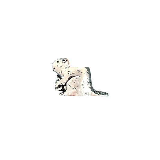 PEWTER BEAVER TOOTHPICK HOLDER