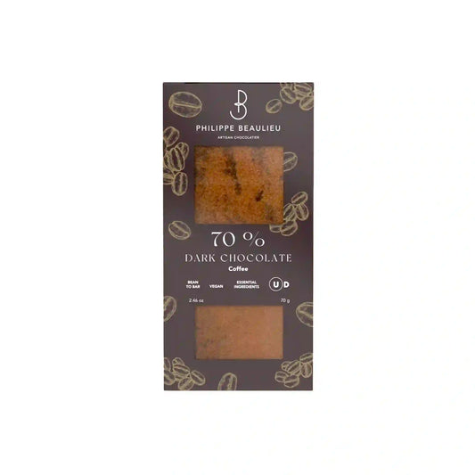 PHILIPPE BEAULIEU 70% DARK CHOCOLATE WITH COFFEE 70g