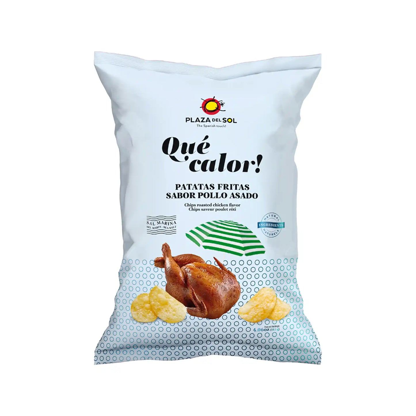 PLAZA DEL SOL QUE CALOR POLLO ASADO POTATO CHIPS 115g