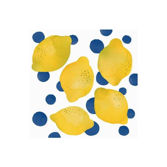 PAPER PRODUCTS DESIGN LEMON & DOTS BEVERAGE NAPKINS 20 COUNT