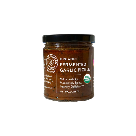 PURE INDIAN ORGANIC FERMENTED GARLIC PICKLE 9oz