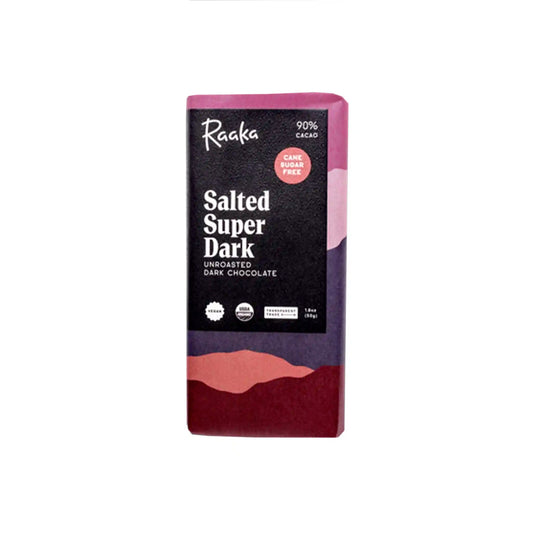 RAAKA SALTED SUPER DARK 90% DARK CHOCOALTE 50g