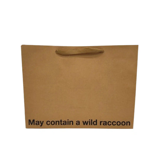 "MAY CONTAIN WILD RACCOON" GIFT BAG