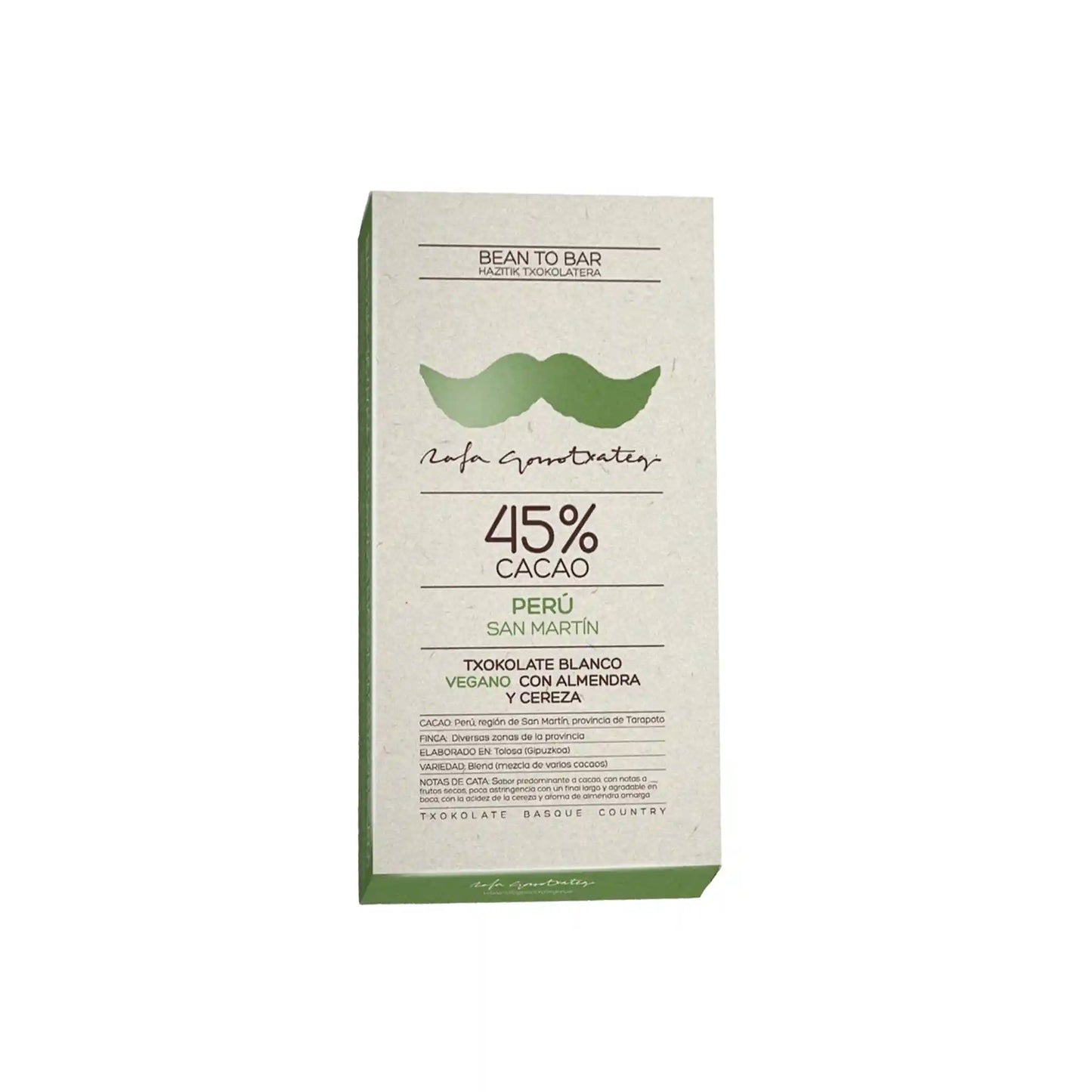 RAFA GORROTXATEGI PERU SAN MARTIN 45% CACAO VEGAN CHOCOLATE WITH ALMOND AND CHERRY 100g