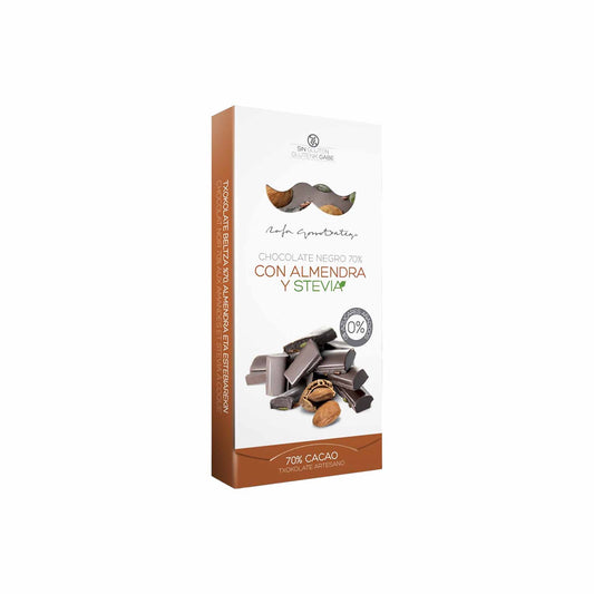RAFA GORROTXATEGI ZERO SUGAR 70% DARK CHOCOLATE WITH ALMOND AND STEVIA 100g