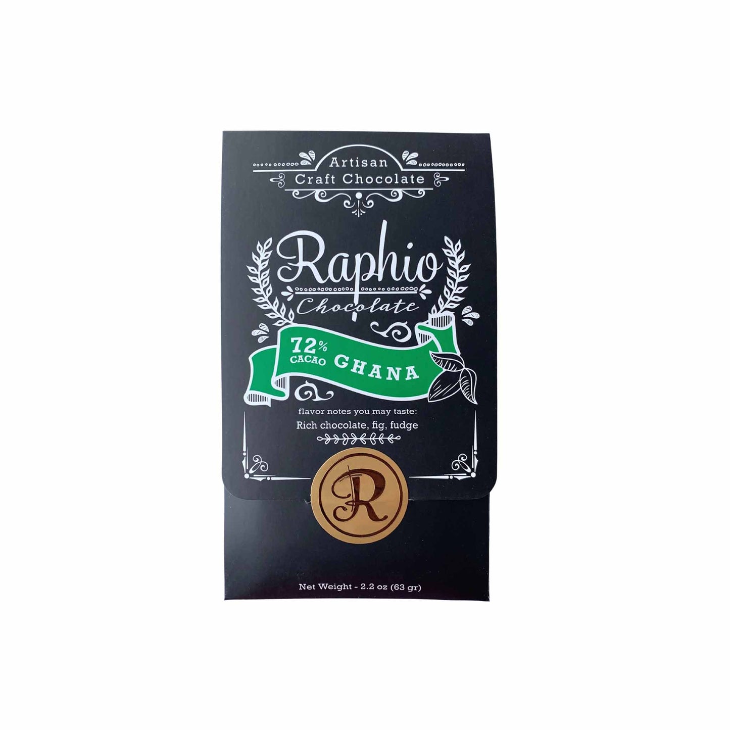 RAPHIO CHOCOLATE 72% GHANA 2.2oz
