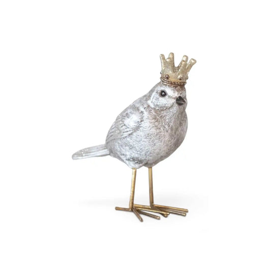 RESIN BIRD WITH GOLDEN CROWN