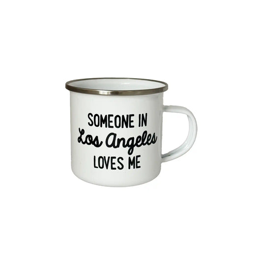 ROCK SCISSOR PAPER "SOMEONE IN LOS ANGELES LOVES ME" MUG