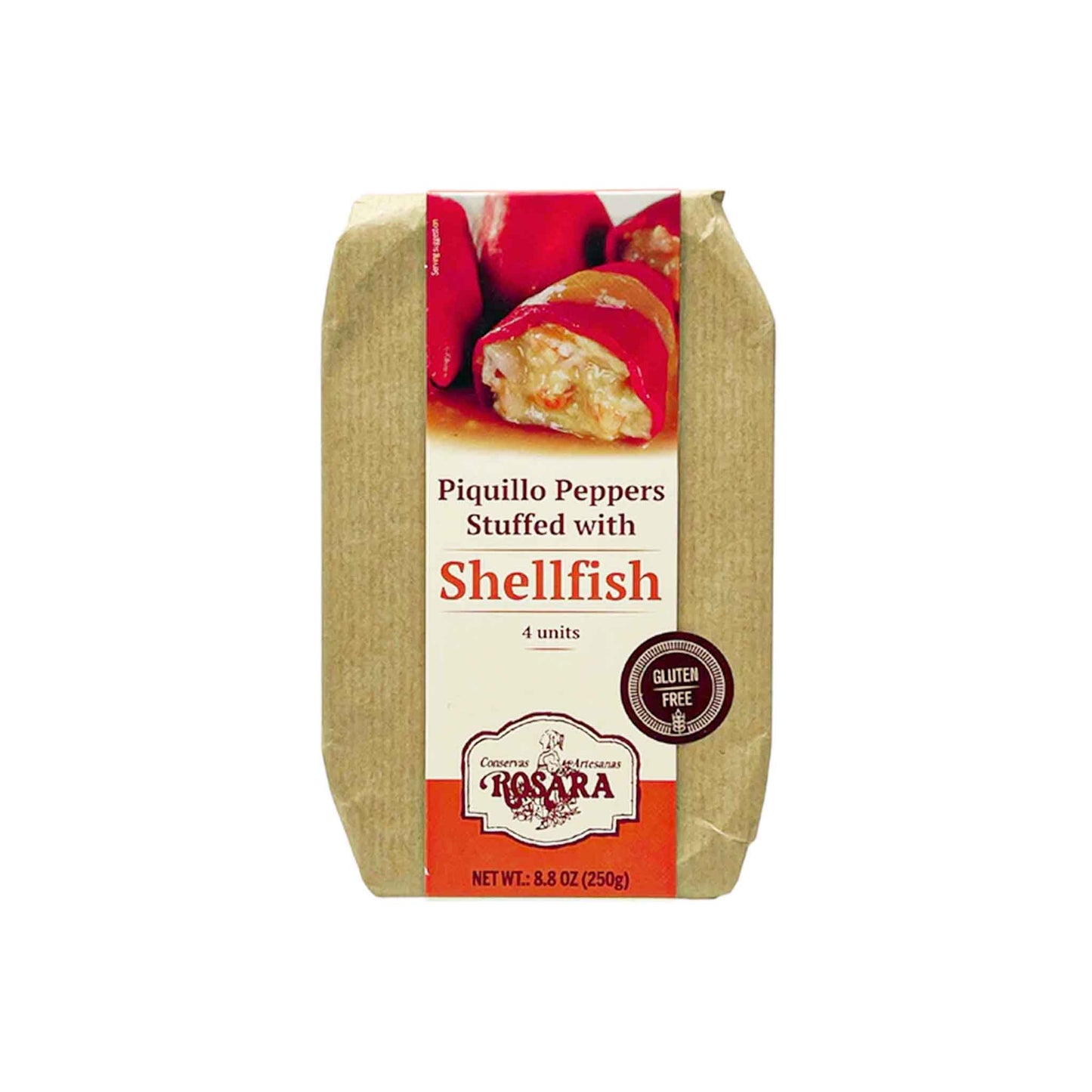 ROSARA GLUTEN FREE PIQUILLO PEPPERS STUFFED WITH SHELLFISH 250g