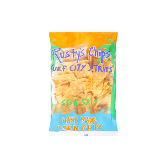 RUSTY'S SURF CITY STRIPS SEA SALT CORN CHIPS 4oz