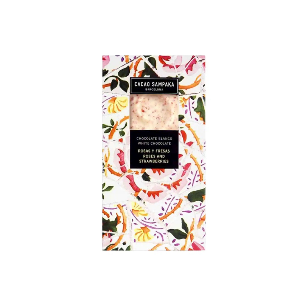 CACAO SAMPAKA WHITE CHOCO ROSES STRAWBERRY 75g