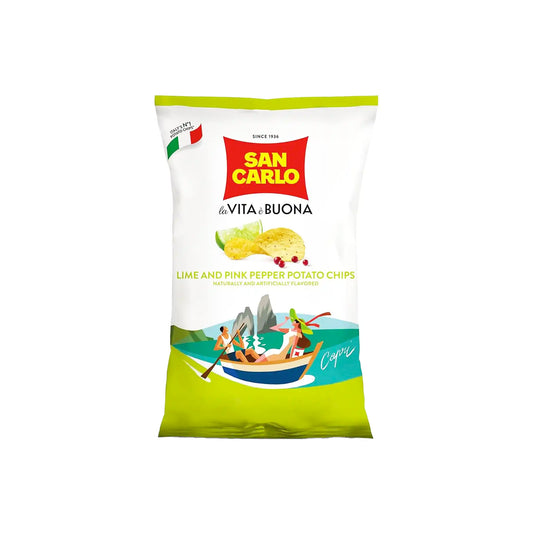 SAN CARLO LIME AND PINK PEPPER POTATO CHIPS 50g