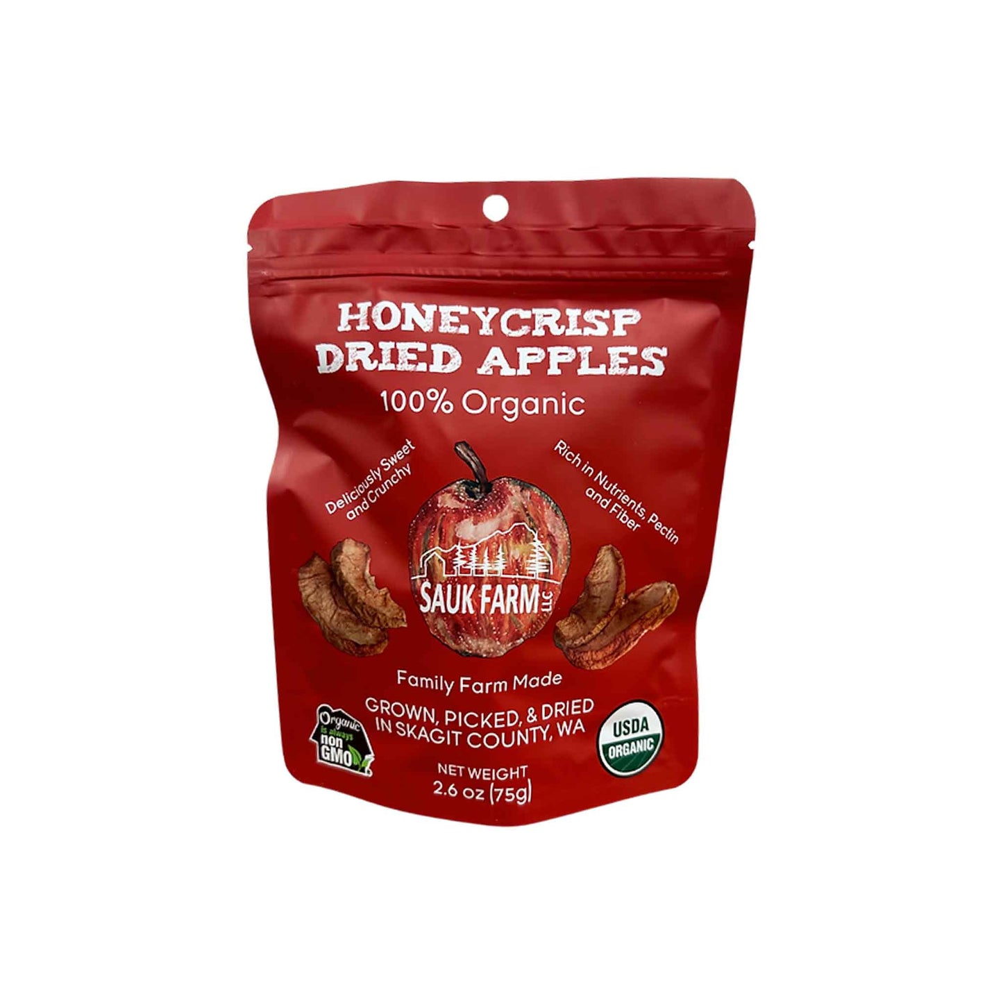 SAUK FARM HONEYCRISP ORGANIC DRIED APPLES 1oz