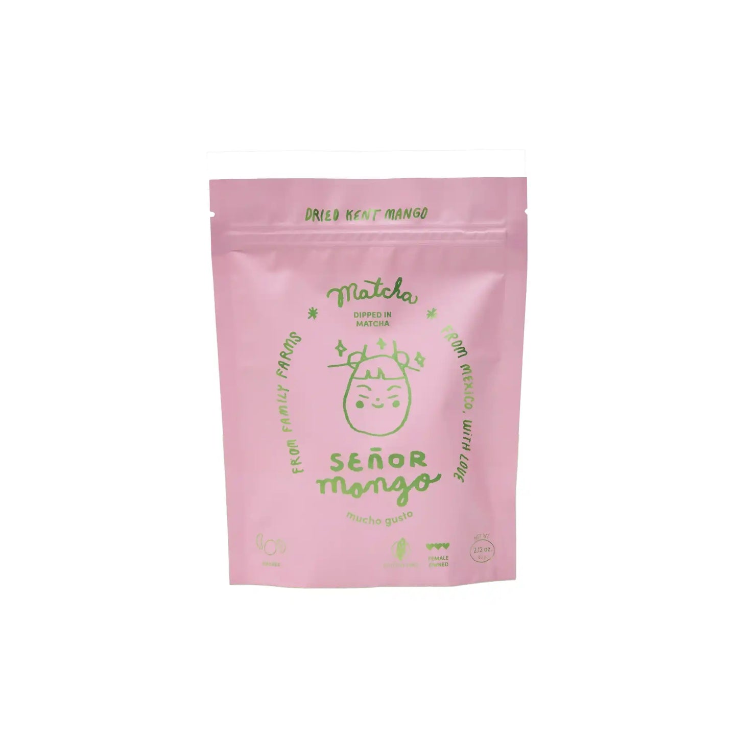 SEÑOR MANGO DRIED KENT MANGO SLICES DIPPED IN MATCHA 2.12oz