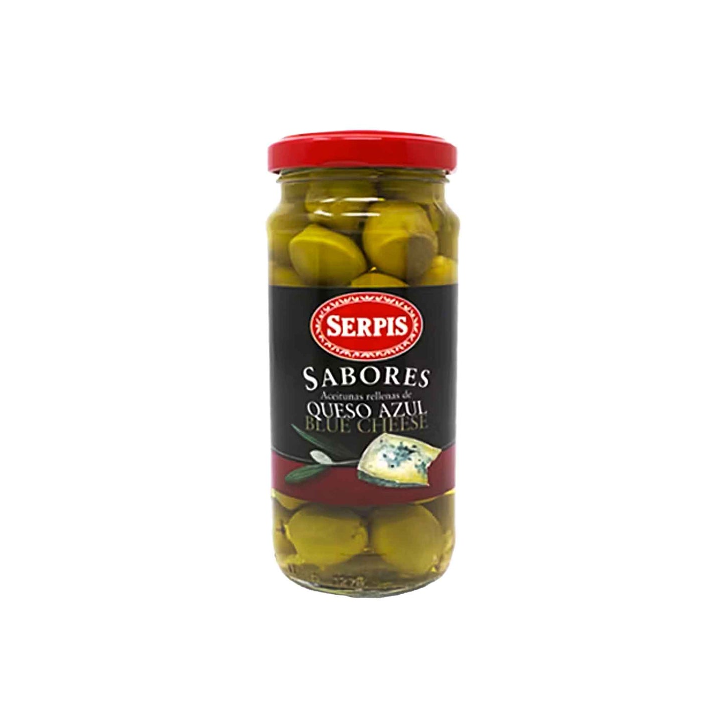 SERPIS GREEN OLIVES STUFFED WITH BLUE CHEESE 125g