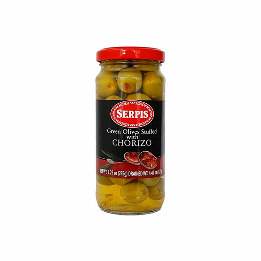 SERPIS GREEN OLIVES STUFFED WITH CHORIZO 125g