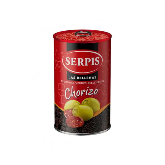 SERPIS GREEN OLIVES STUFFED WITH CHORIZO 125g