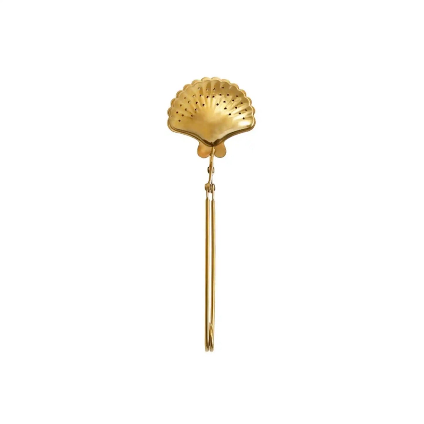 GOLD FINISH SHELL TEA STRAINER STAINLESS