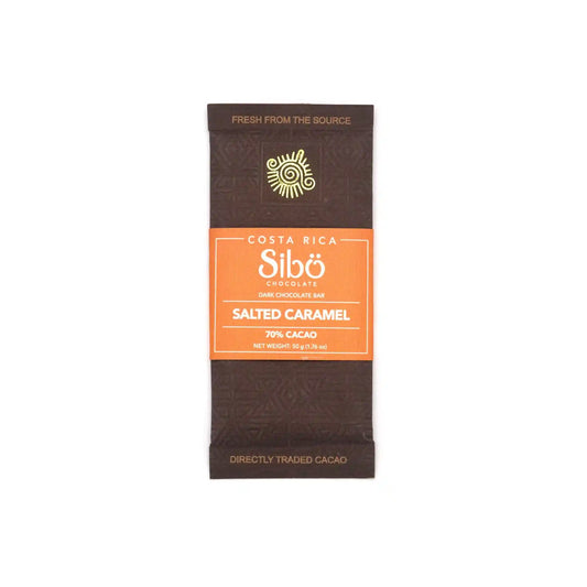 SIBO SALTED CARAMEL CHOCOLATE BAR 70% 50g