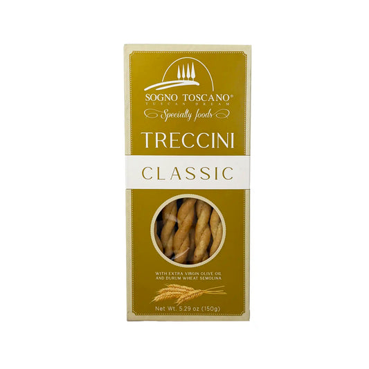 Sogno Toscano Treccini Classic Italian breadsticks 150g with extra virgin olive oil and durum wheat semolina.