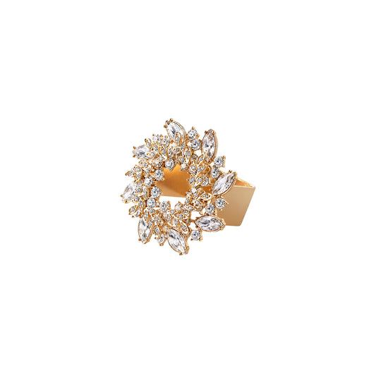 RHINESTONE WREATH SQUARE NAPKIN RING