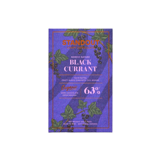 STANDOUT CHOCOLATE NORDIC BLACK CURRANT 63% DARK CHOCOLATE  50g