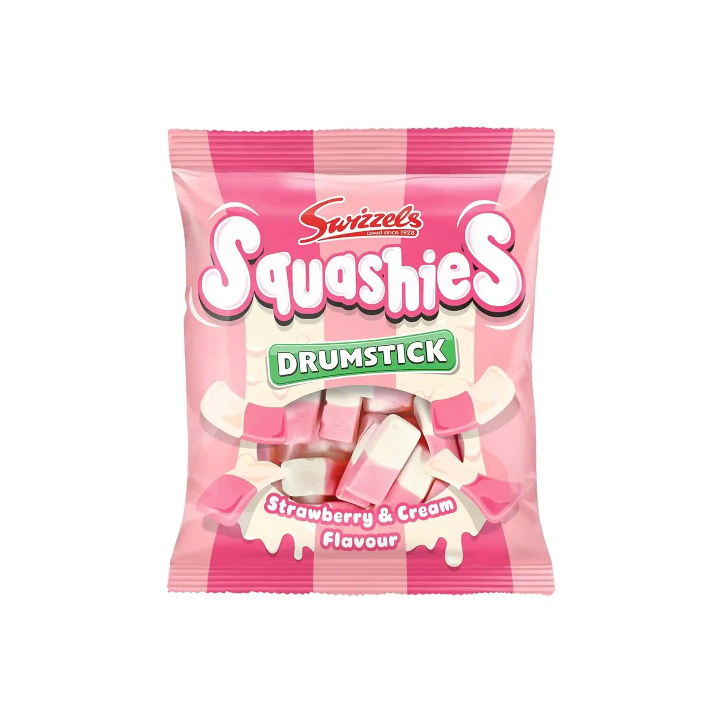 SWIZZELS SQUASHIES DRUMSTICK STRAWBERRY & CREAM FLAVOR 120g