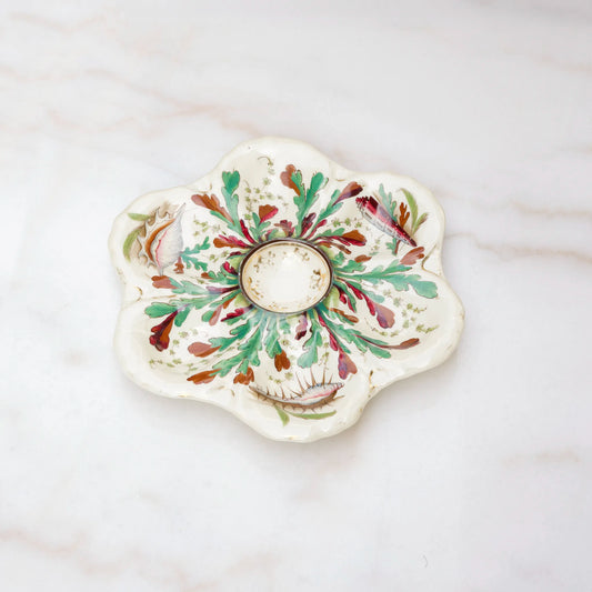 VINTAGE LIMOGES OYSTER PLATE - SHELLS & SEAWEED