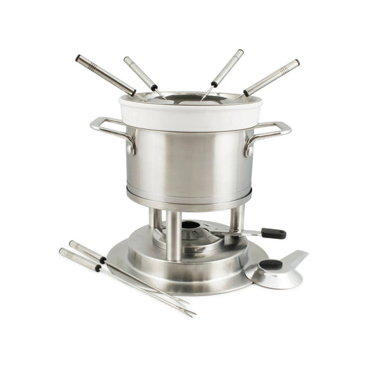 SWISSMAR BASEL 11 PIECE STAINLESS STEEL 3 IN 1 FONDUE SET