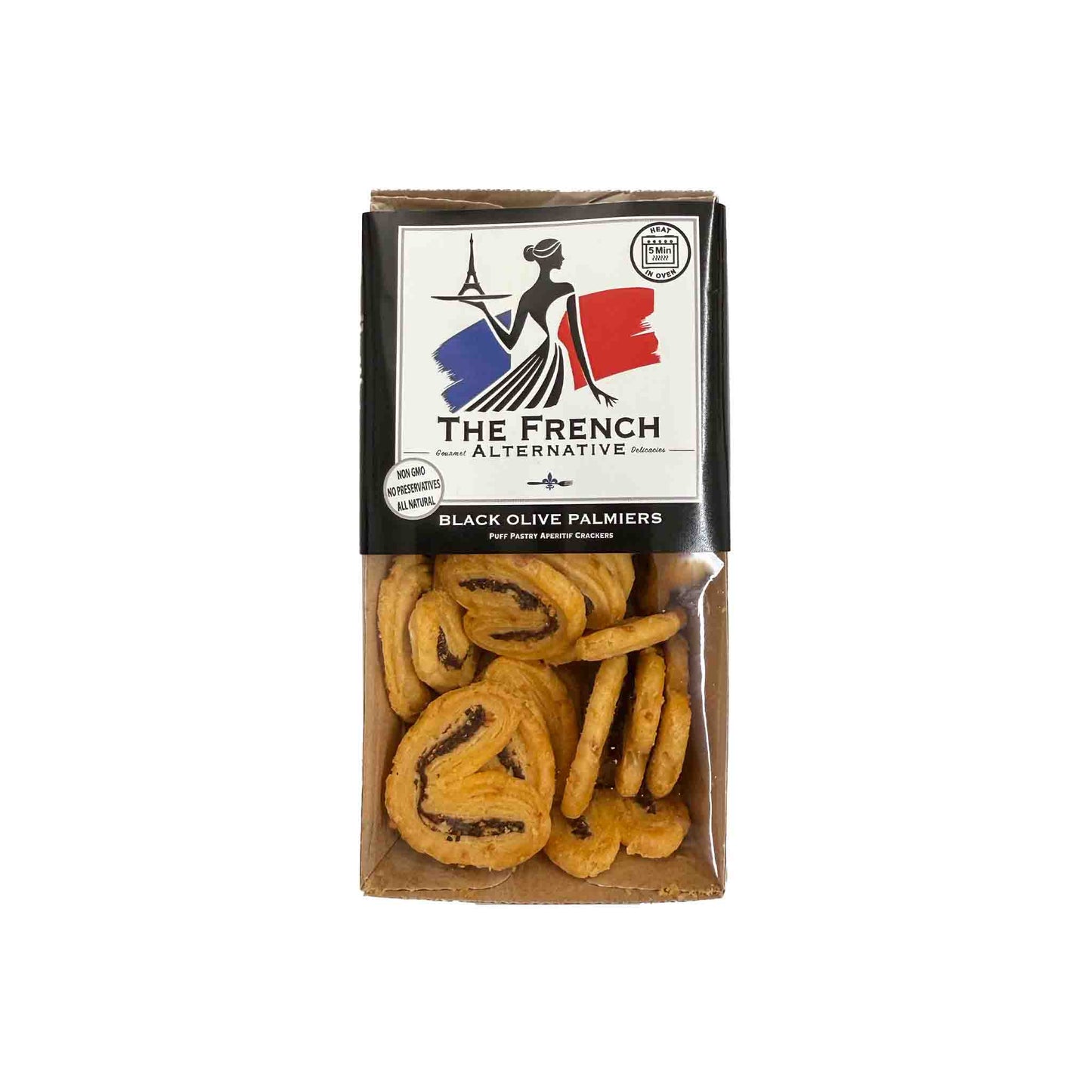THE FRENCH ALTERNATIVE BLACK OLIVE PALMIERS 80g