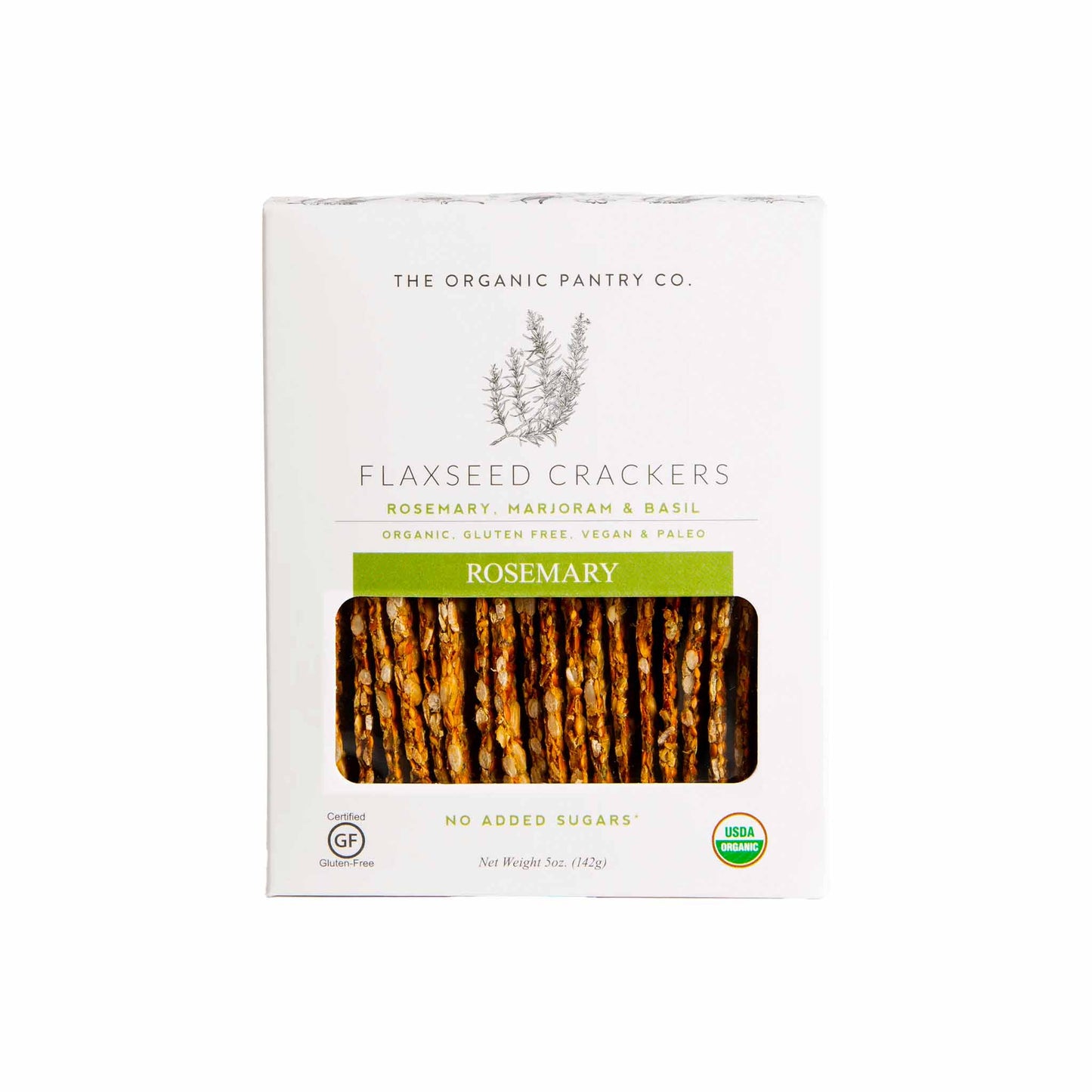 THE ORGANIC PANTRY CO. GLUTEN FREE FLAXSEED CRACKERS ROSEMARY 120g