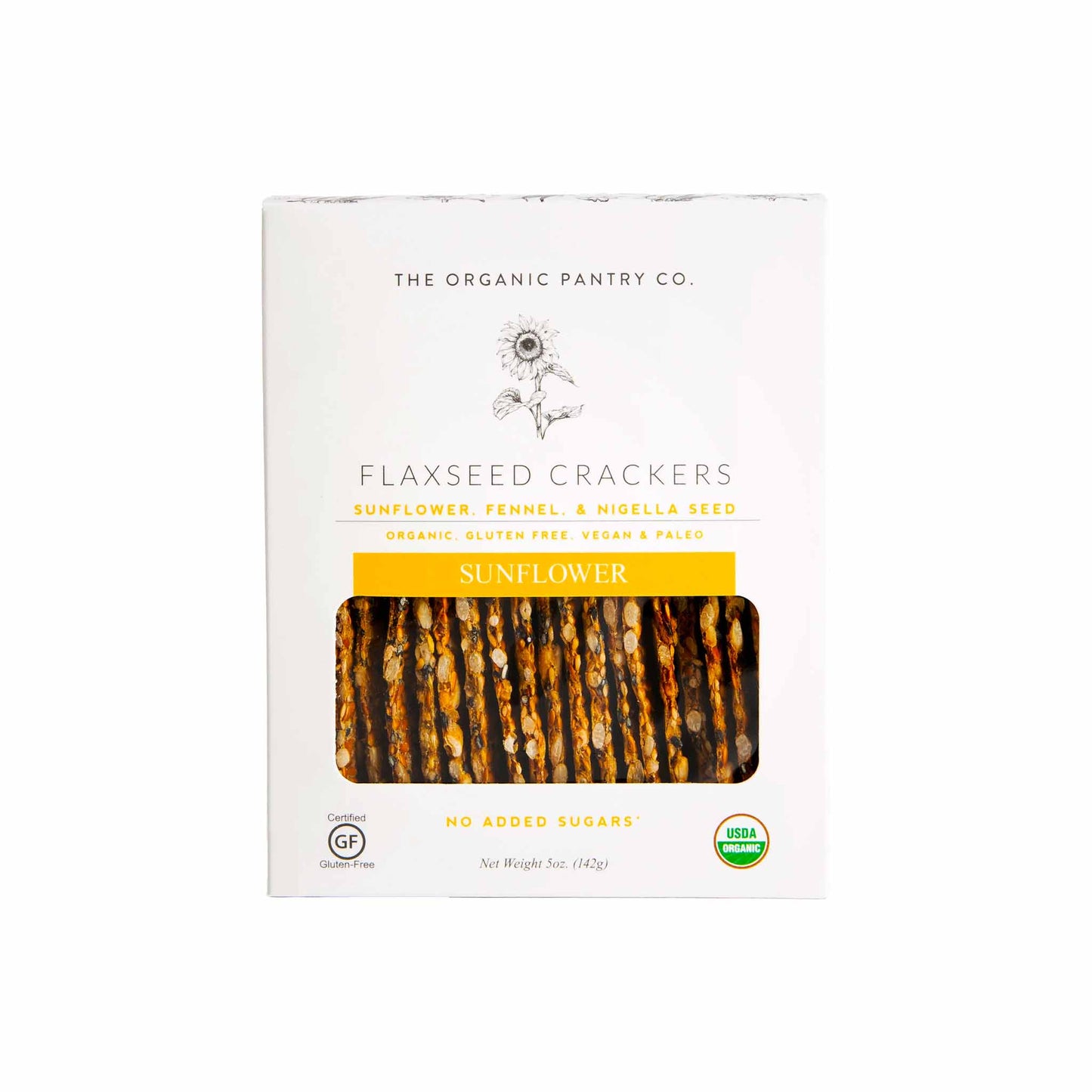 THE ORGANIC PANTRY CO. GLUTEN FREE FLAXSEED CRACKERS SUNFLOWER 120g