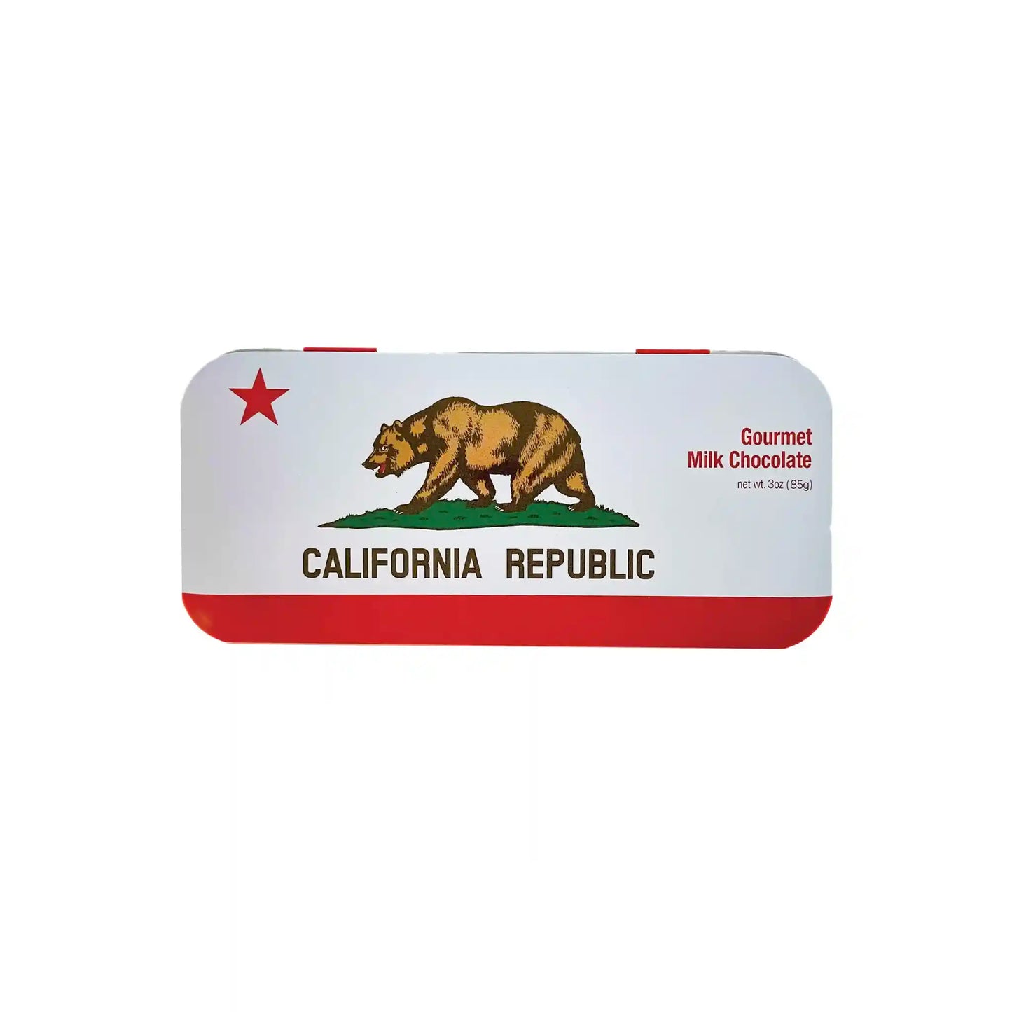THE SAN FRANCISCO CHOCOLATE FACTORY - CALIFORNIA FLAG - GOURMET MILK CHOCOLATE TIN 3oz