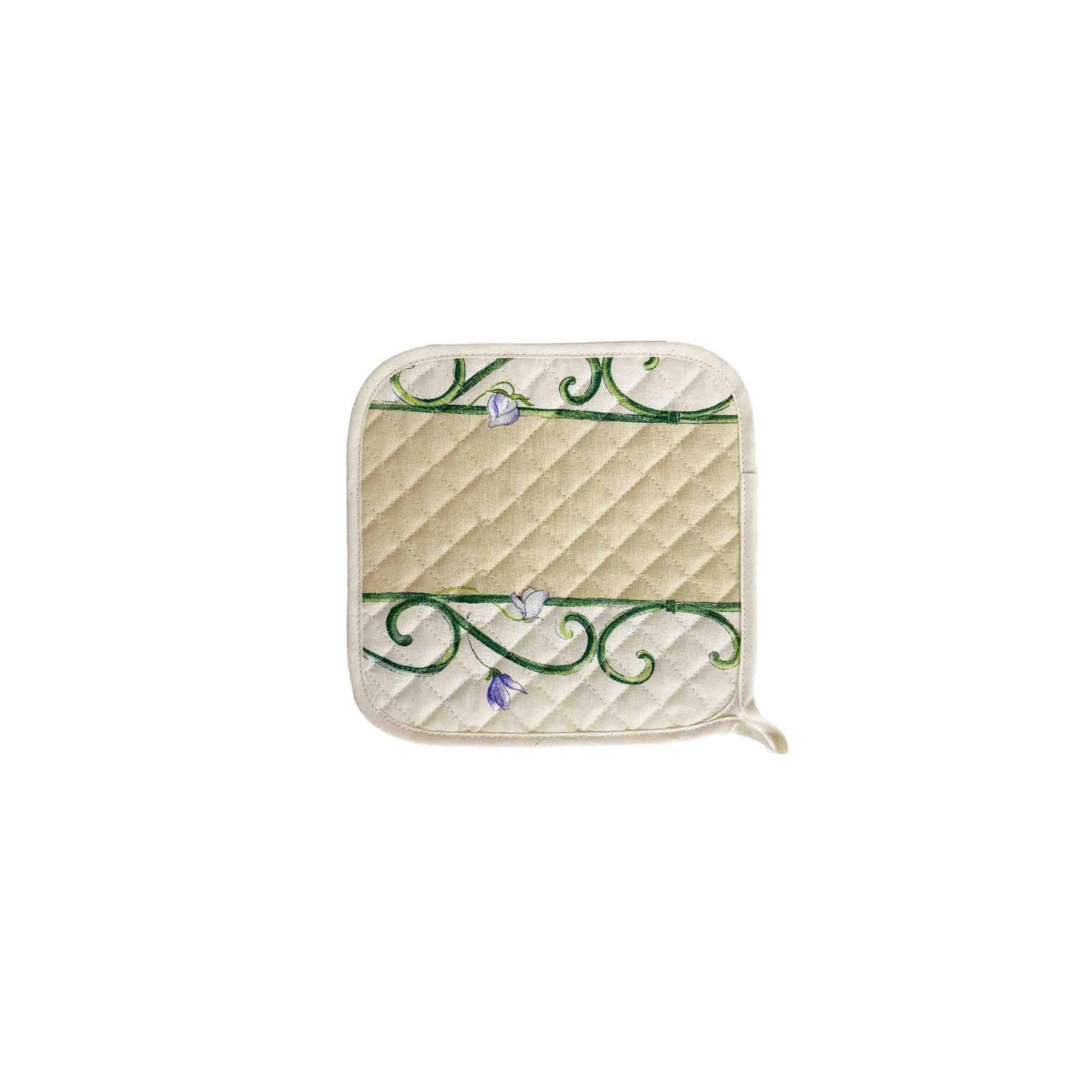 TISSUS TOSELLI BOUQUET LAVANDE POTHOLDER - ECRU