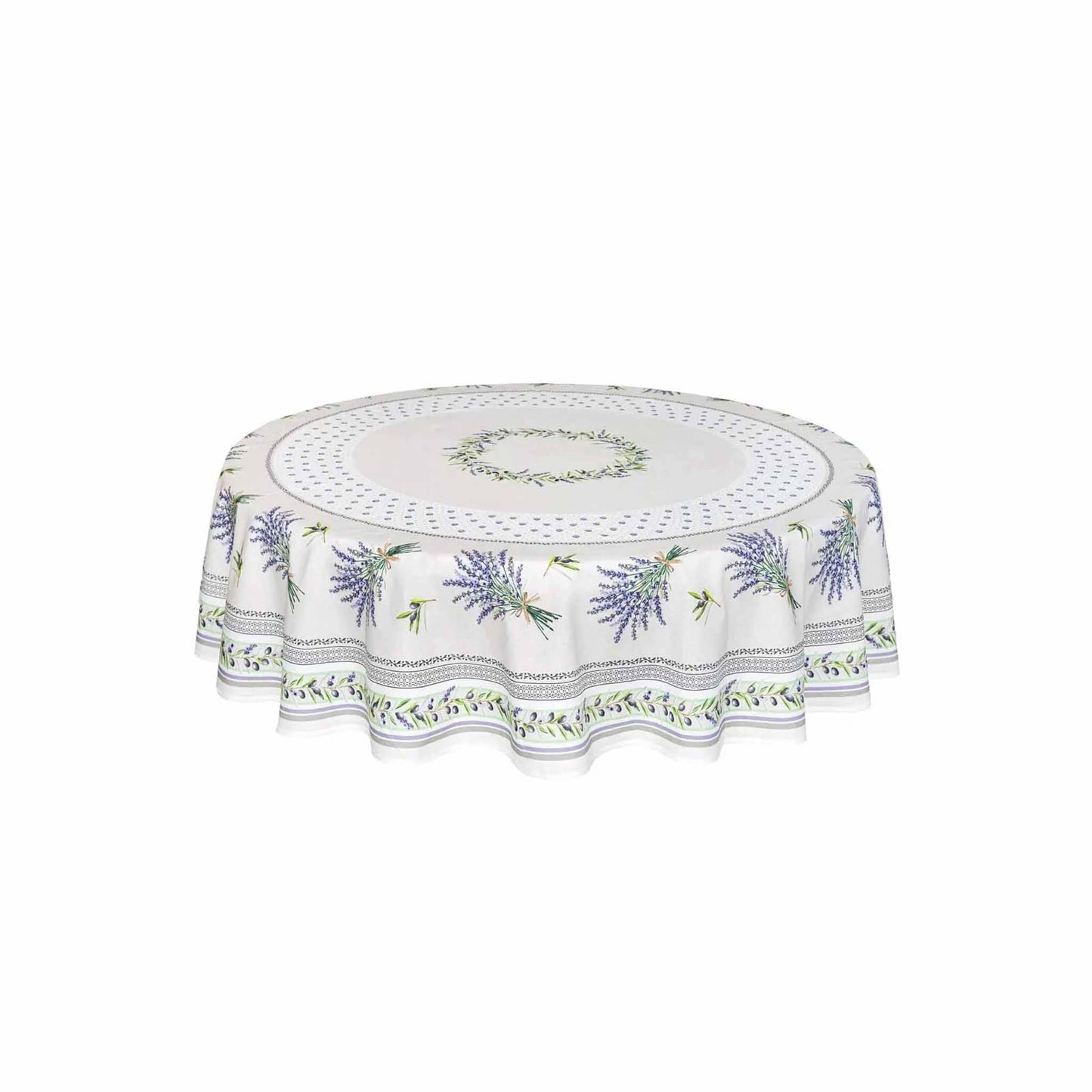 TISSUS TOSELLI LAURIS COTTON TABLECLOTH - ECRU (70")