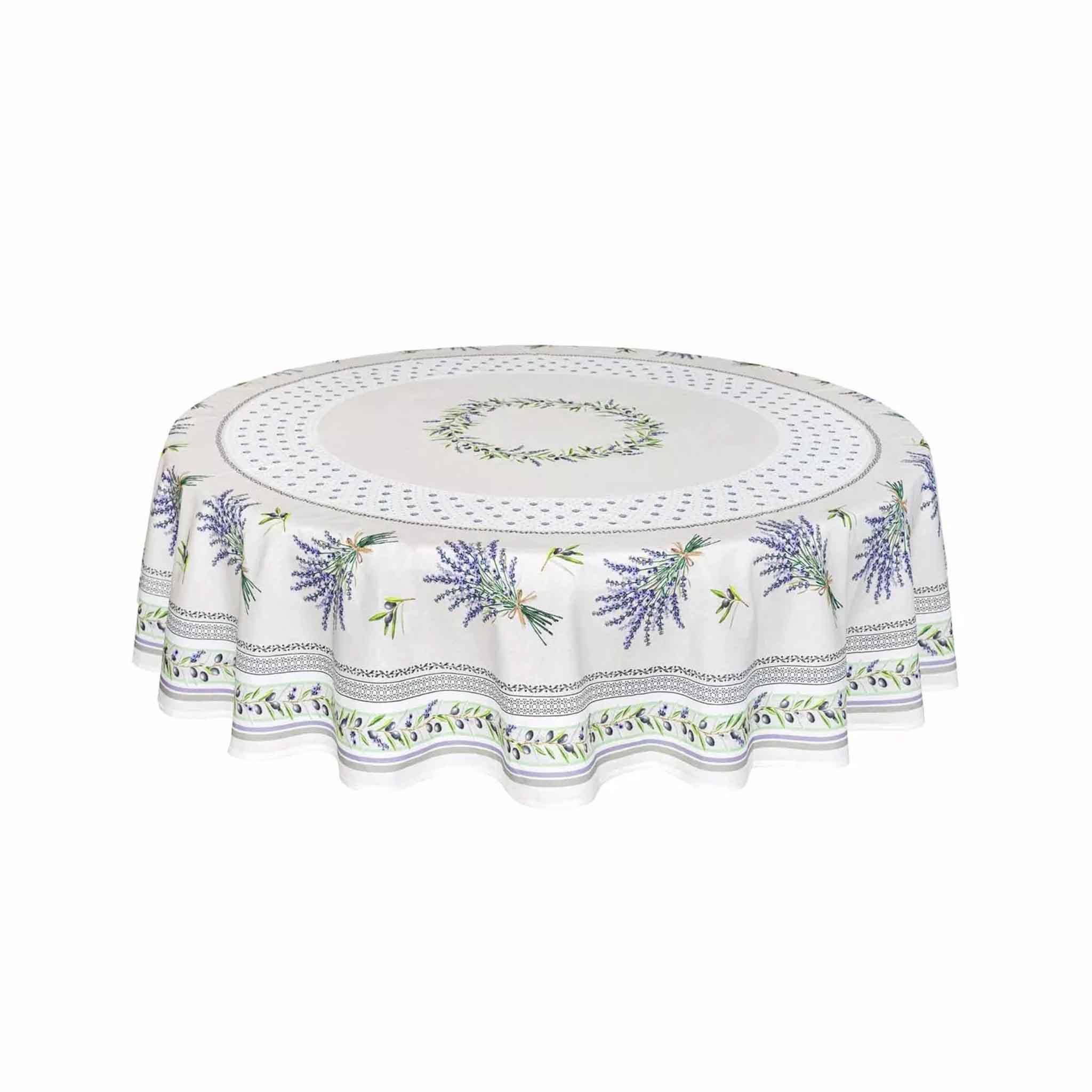 【新品】仏『Tissus Toselli』マルチ&カバー TISSUS TOSELLI LAURIS COTTON TABLECLOTH - ECRU (90