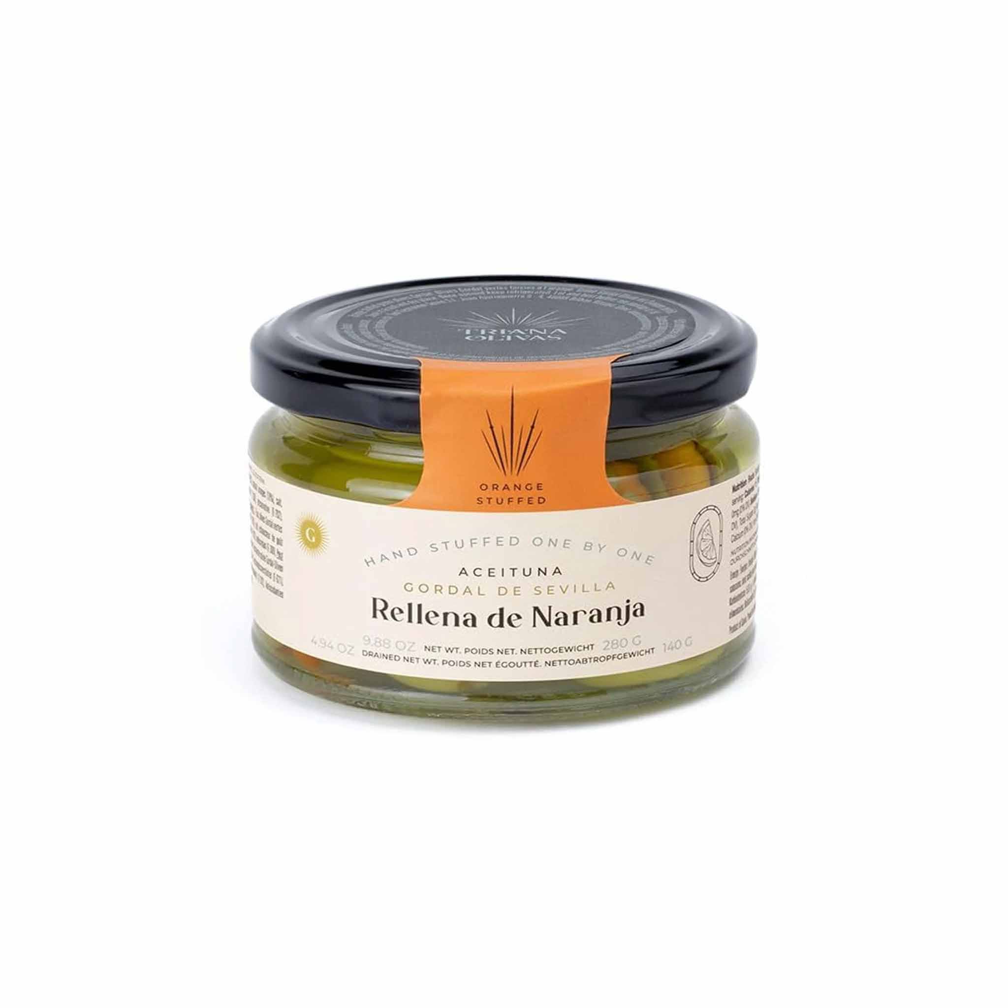 TRIANA OLIVAS ORANGE STUFFED GORDAL OLIVES 280g – monsieur marcel