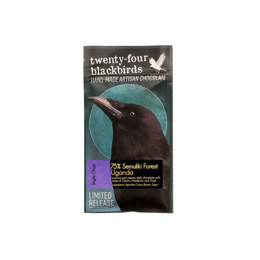 TWENTY-FOUR BLACKBIRDS UGANDA SEMULIKI FOREST 75% DARK CHOCOLATE 40g