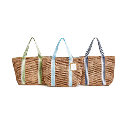 TWO'S COMPANY WOVEN THERMAL LUNCH TOTE ASSORTED