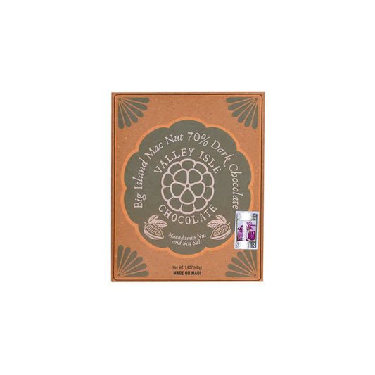 VALLEY ISLE BIG ISLAND MACADAMIA NUT 70% DARK CHOCOLATE 40g