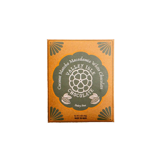 VALLEY ISLE COCONUT MATCHA MACADAMIA WHITE CHOCOLATE 40g