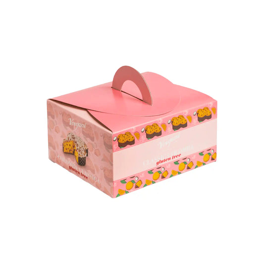 Vergani gluten-free almond colomba cake in a pink gift box with carry handle, 550g Italian Easter cake.